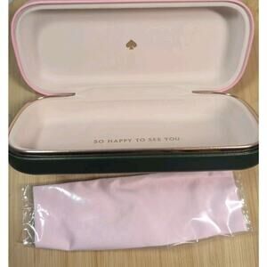 Kate Spade New York Hard Shell Case Sunglasses Glasses Pink Green W/Cloth
